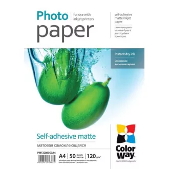 Fotopapir COLORWAY/ mat samolepilni 120g/m2, A4/ 50 kosov