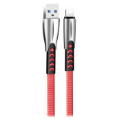 Colorway podatkovni kabel USB-Apple Lightning/ 2,4 A/ 1 m/ cinkova zlitina/ rdeča