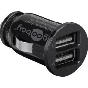 goobay Napajalnik 12V avtomobilski adapter z 2x USB 2,1A črn