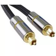PremiumCord Optični zvočni kabel Toslink, OD: 7 mm, zlata kovinska zasnova   najlon 1 m