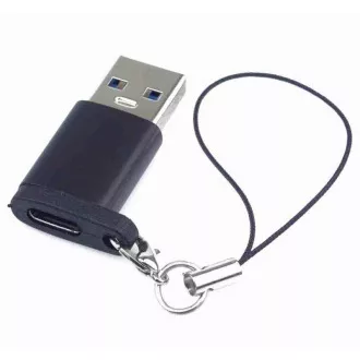 Adapter PremiumCord USB3.0 A moški - USB-C ženski, črn z zanko za obešanje
