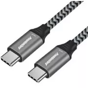 PremiumCord Kabel USB 3.2 Gen 1 USB-C moški do USB-C moški, bombažna pletenica, 2 m