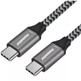 PremiumCord Kabel USB-C ( USB 3.2 GEN 2, 3A, 60W, 20Gbit/s ) bombažna pletenica, 1 m