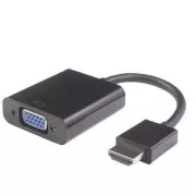 PremiumCord Pretvornik HDMI v VGA s 3,5-milimetrskim stereo priključkom - črn
