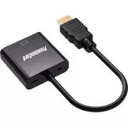 PremiumCord Pretvornik HDMI v VGA s 3,5-milimetrskim stereo priključkom - črn