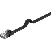 PremiumCord Ploski povezovalni kabel UTP RJ45-RJ45 CAT6 1,5 m črn