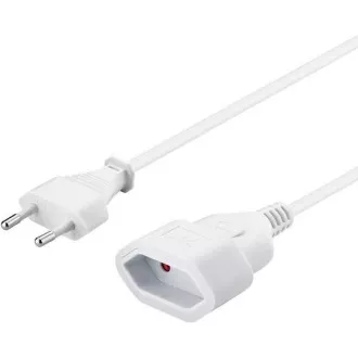 PremiumCord 230V podaljšek z dvojno vilico 5 m bele barve