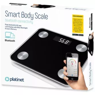 PLATINET pametna osebna tehtnica z Bluetooth, črna PLATINET pametna osebna tehtnica z Bluetooth, črna