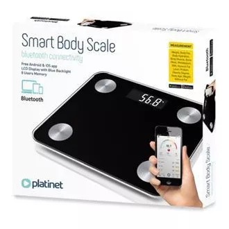 PLATINET pametna osebna tehtnica z Bluetooth, črna PLATINET pametna osebna tehtnica z Bluetooth, črna