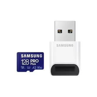 Samsung/mikro SDXC/128GB/180MBps/USB 3.0/USB-A/razred 10/  adapter/modra