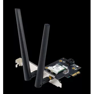 ASUS PCE-AXE5400, adapter WiFi 6E PCI-E z 2 zunanjima antenama. Podpora za 6 GHz, 160 MHz, Bluetooth 5.2