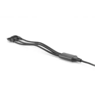 Polnilni kabel USB, 3 v 1 , USB A - Lightning mikro B Type-C 1m, kabel, bombaž, CE, bl