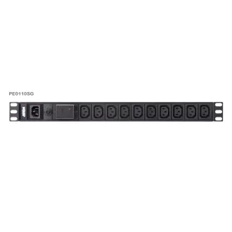Aten PE0110S Osnovni 1U PDU z zaščito pred prenapetostjo 10A vhod C14 izhod 10x C13