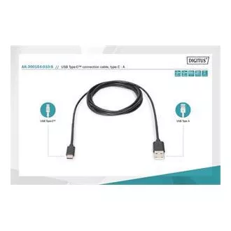 Digitus priključni kabel USB C na A 1,0 m, 3A, 480 MB, različica 2.0