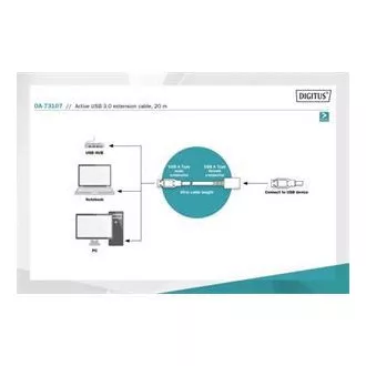 Digitus USB 3.0 aktivni podaljšek dolžine: 20 m Digitus USB 3.0 aktivni podaljšek dolžine: 20 m