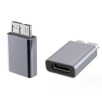 PremiumCord Aluminijast adapter USB C ženski - USB3.0 Micro B moški