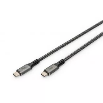 DIGITUS Povezovalni kabel USB 4, TypeC do TypeC, ohišje AL, PP oplet 4K@60Hz, PD3.0, 20Gbits/s, 3 m, bl.
