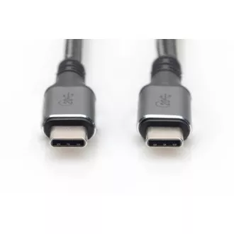 DIGITUS Povezovalni kabel USB 4, TypeC do TypeC, ohišje AL, PP oplet 4K@60Hz, PD3.0, 20Gbits/s, 3 m, bl.