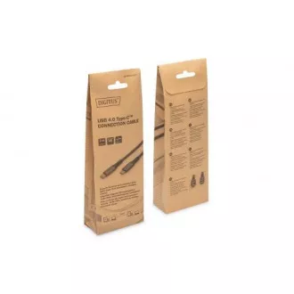 DIGITUS Povezovalni kabel USB 4, TypeC do TypeC, ohišje AL, PP oplet 4K@60Hz, PD3.0, 20Gbits/s, 3 m, bl.