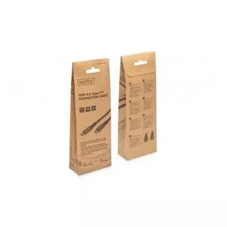 DIGITUS Povezovalni kabel USB 4, TypeC do TypeC, ohišje AL, PP oplet 4K@60Hz, PD3.0, 20Gbits/s, 3 m, bl.