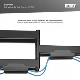 DIGITUS Popolnoma premični stenski nosilec za TV 37-80", največja obremenitev 60 kg, VESA: 200x100, 200x200, 300x200, 400x200, 300x300, 400x300