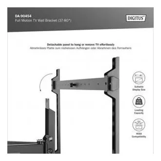 DIGITUS Popolnoma premični stenski nosilec za TV 37-80", največja obremenitev 60 kg, VESA: 200x100, 200x200, 300x200, 400x200, 300x300, 400x300