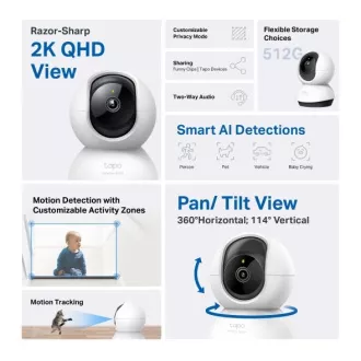 TP-LINK Tapo C220 - IP kamera z nagibom in WiFi, 4 MP (2560*1440), ONVIF TP-LINK Tapo C220 - IP kamera z nagibom in WiFi, 4 MP (2560*1440), ONVIF