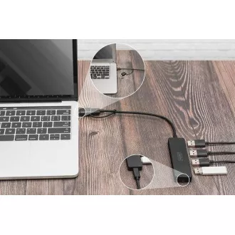 Digitus USB 3.0 vozlišče s 4 priključki, Slim Line, 0,2 m kabla