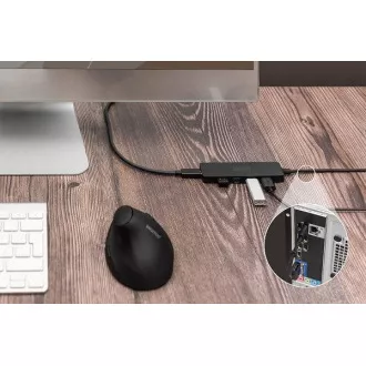 Digitus USB 3.0 vozlišče s 4 priključki, Slim Line, 1,2 m kabla