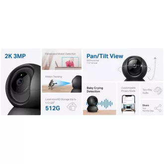 TP-Link Tapo C211 - IP kamera z nagibom in WiFi, 3 MP (2304 x 1296), ONVIF