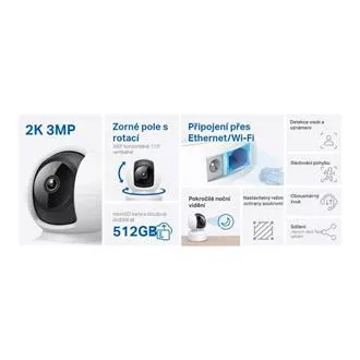 TP-Link Tapo C212 - IP kamera z nagibom in WiFi, 3 MP (2304 x 1296), ONVIF