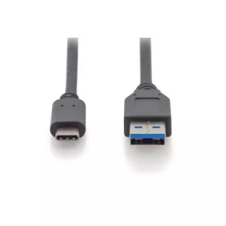 Digitus Priključni kabel USB Type-C, Type-C do A M/M, 1,0 m, vse funkcije, Gen2, 3A, 10 GB, različica 3.1, CE, bl