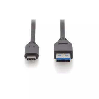Digitus Priključni kabel USB Type-C, Type-C do A M/M, 1,0 m, vse funkcije, Gen2, 3A, 10 GB, različica 3.1, CE, bl