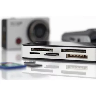 DIGITUS USB 3.0 čitalnik kartic s priključnim kablom USB 1 m Podpora za kartice MS/SD/SDHC/MiniSD/M2/CF/MD/SDXC