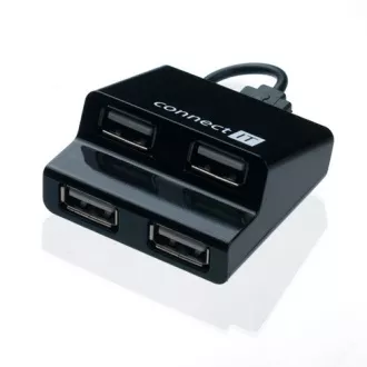 CONNECT IT USB vozlišče 4 vrata STEP - črno