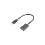 LANBERG USB-C(M) 3.1 do USB-A(F) adapterski kabel 15 cm črn OTG