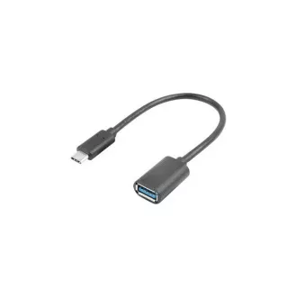 LANBERG USB-C(M) 3.1 do USB-A(F) adapterski kabel 15 cm črn OTG