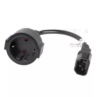 LANBERG IEC 320 C14 do SCHUKO(F) adapter kabel za UPS 20CM črn