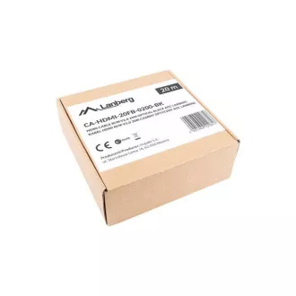 LANBERG Aktivni optični kabel visoke hitrosti z Ethernetom 2.0, 4K@60Hz, M/M, dolžina 20 m, črn, pozlačeni priključki LANBERG Aktivni optični kabel visoke hitrosti z Ethernetom 2.0, 4K@60Hz, M/M, dolžina 20 m, črn, pozlačeni priključki