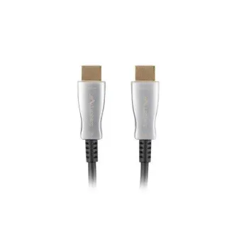 LANBERG Aktivni optični kabel visoke hitrosti z Ethernetom 2.0, 4K@60Hz, M/M, dolžina 30 m, črn, pozlačeni konektorji