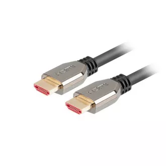 LANBERG Kabel HDMI 2.1 Ultra High Speed, 48 Gb/s, 8K@60Hz, 5K@120Hz, dolžina 0,5 m, črn, pozlačeni priključki