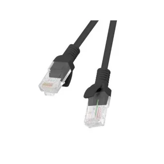 LANBERG Preklopni kabel CAT.5E UTP 10M črn Fluke Passed