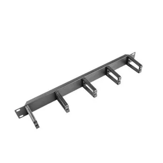 LANBERG 19" PANEL ZA UPRAVLJANJE KABLOV S 5 PLASTIČNIMI DRŽALI 1U - TIP B ČRN