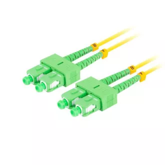 LANBERG optični povezovalni kabel SM SC/APC-SC/APC duplex 1m LSZH G657A1 premer 3mm, rumena barva