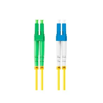 LANBERG optični povezovalni kabel SM LC/APC-LC/UPC duplex 2m LSZH G657A1 premer 3mm, rumena barva
