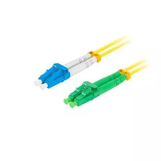 LANBERG optični povezovalni kabel SM LC/APC-LC/UPC duplex 2m LSZH G657A1 premer 3mm, rumena barva