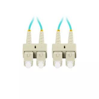 LANBERG optični povezovalni kabel MM SC/UPC-SC/UPC duplex 2m LSZH OM3 50/125 premera 3mm, cian barve LANBERG optični povezovalni kabel MM SC/UPC-SC/UPC duplex 2m LSZH OM3 50/125 premera 3mm, cian barve