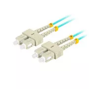 LANBERG optični povezovalni kabel MM SC/UPC-SC/UPC duplex 3m LSZH OM3 50/125 premera 3mm, cian barve