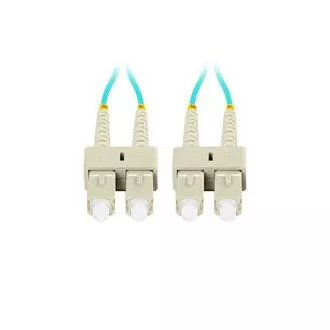 LANBERG optični povezovalni kabel MM SC/UPC-SC/UPC duplex 3m LSZH OM3 50/125 premera 3mm, cian barve LANBERG optični povezovalni kabel MM SC/UPC-SC/UPC duplex 3m LSZH OM3 50/125 premera 3mm, cian barve