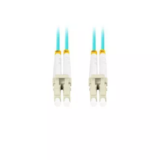 LANBERG optični povezovalni kabel MM LC/UPC-LC/UPC duplex 1m LSZH OM3 50/125 premera 3mm, cian barve
